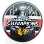 2010 Patrick Kane Jonathan Toews Signed Stanley Cup Champions Puck w/ COA image number 1