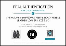 Salvatore Ferragamo Men's Black Pebble Leather Loafers Size 9.5D w/COA alternative image