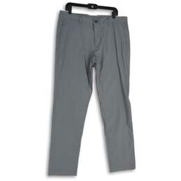 Tommy Bahama Mens Blue Gray Flat Front Pocket Straight Leg Chino Pants Sz 36X32