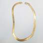 C.S Italy 10K Gold 8.5mm Herringbone 17in Necklace Damage 26.4g image number 4