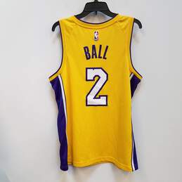 Mens Yellow Los Angeles Lakers Lonzo Ball #2 Basketball-NBA Jersey Size L alternative image