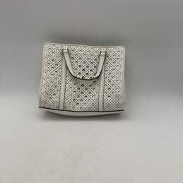 Kate Spade Womens White Leather Zipper Pocket Double Handle Tote Bag Purse alternative image