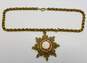Vintage Coro Gold Tone Padroeira Doreino Medallion Pendant Necklace 100.3g image number 2