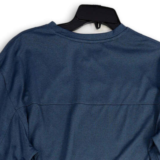 Mens Blue Long Sleeve Crew Neck Pullover Activewear T-Shirt Size Large image number 3