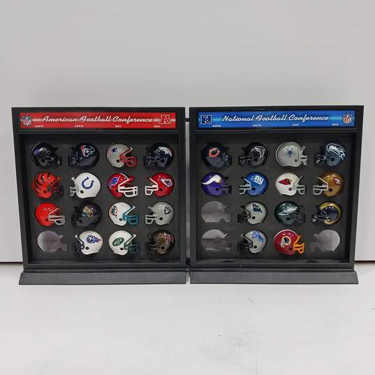 Bundle of Assorted Multicolor NFL Miniature Helmet Collection of Various Teams w/ Display image number 2