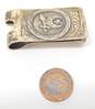 Vintage Taxco Mexico 925 Freemason Sword Moon & Star Etched Filigree Money Clip 20.8g image number 6