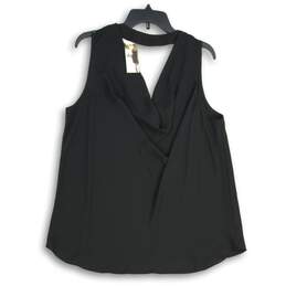 NWT Karen Kane Womens Black Sleeveless Cowl Neck Blouse Top Size Large