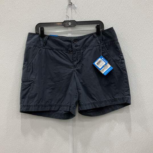 NWT Columbia Womens Navy Blue Flat Front Athletic Shorts Size 14 image number 1