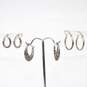 Bundle Of 3 Sterling Silver Hoop Earrings - 6.8g image number 1