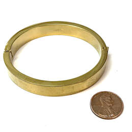 Designer J. Crew Gold-Tone Plain Round Bangle Bracelet With Dust Bag alternative image
