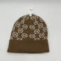 NWT Womens Brown Signature Print Knitted Cuffed Winter Beanie Hat One Size image number 2