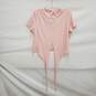 Lululemon Athletica WM's Light Pink Tie Crop Blouse Size 6 image number 1