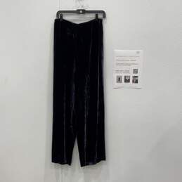 Armani Collezioni Womens Navy Blue Velvet Side Zip Ankle Pants Size 6 With COA