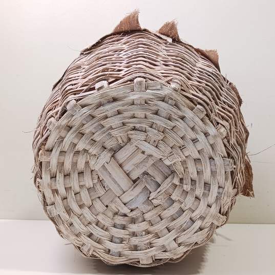 Traditional Woven Basket with Pheasant Feather & Bone Tool image number 4