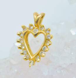 Romantic 14K Yellow Gold Diamond Accent Open Heart Pendant 1.2g alternative image