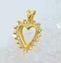 Romantic 14K Yellow Gold Diamond Accent Open Heart Pendant 1.2g image number 2