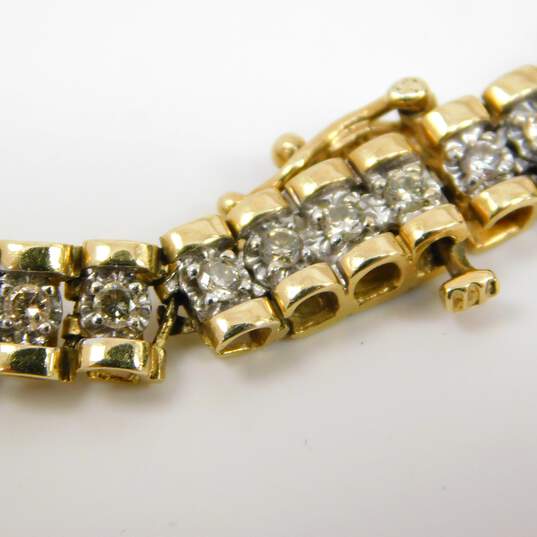 10K Yellow Gold 1.68 CTTW Diamond Tennis Bracelet 14.2g image number 7