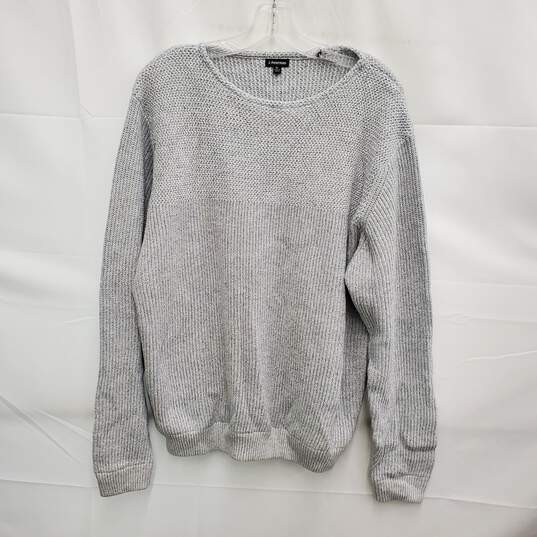 J. Peterman WM's Cotton Blend Light Gray Blue Scoop Neck Sweater Size XL image number 1