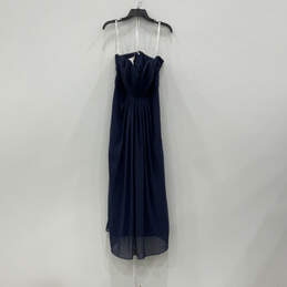 Womens Blue Sleeveless Sweatheart Neck Back Zip Maxi Dress Size 12 alternative image