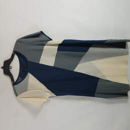 Marc by Marc Jacobs Blue Multicolor Women Multicolor Short Sleeve Sheer Mini Dress M 10