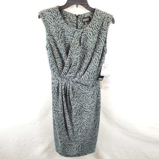 Adrianna Papell Women Grey Drape Dress Sz 4 NWT image number 1