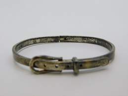 Taxco Mexico 925 Modernist Belt Buckle Hinged Bangle Bracelet 17.4g