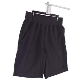 Mens Black Elastic Waist Slash Zip Pockets Pull On Sweat Shorts Size XL alternative image