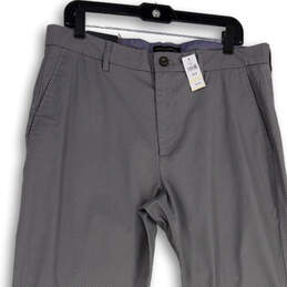 NWT Mens Gray Mason Slash Pocket Flat Front Stretch Chino Pants Size 35x34