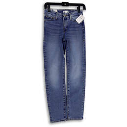 NWT Womens Blue Denim Medium Wash 5-Pocket Design Skinny Leg Jeans Sz 00/24