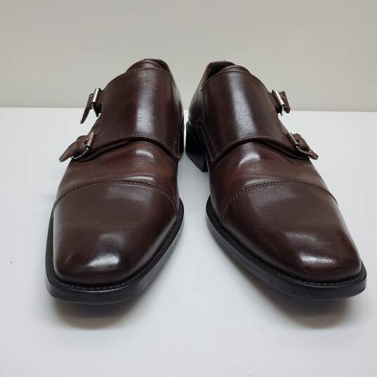 O BOOT NEW YORK - Dark Brown Double Monk Strap Cap Toe Loafers Sz 8 image number 3
