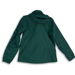 Womens Green Long Sleeve Hooded Full-Zip Rain Jacket Size Large alternative image