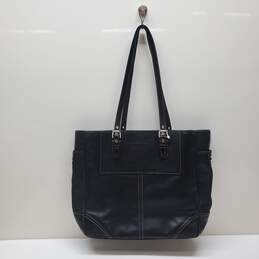 Coach East West Gallery Black Leather Tote Purse Bag