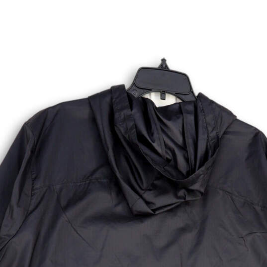 NWT Womens Black Long Sleeve Full-Zip Hooded Windbreaker Jacket Size 2X image number 4