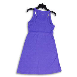 Womens Purple White Sleeveless Round Neck Knee Length A-Line Dress Size S alternative image