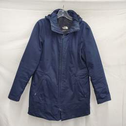 The North Face WM's Navy Blue 100% Polyester Winter Hooded Parka Size L