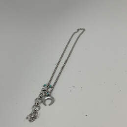 Designer Lucky Brand Silver-Tone Link Chain Half Moon Pendant Necklace alternative image