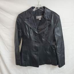 Wilsons Leather Button Up Black Leather Jacket Women's Size M