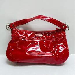 Coach Poppy Quilted Patent Leather Satchel Crossbody Red alternative image