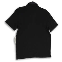 NWT Womens Black Spread Collar Short Sleeve Polo Shirt Size Medium alternative image