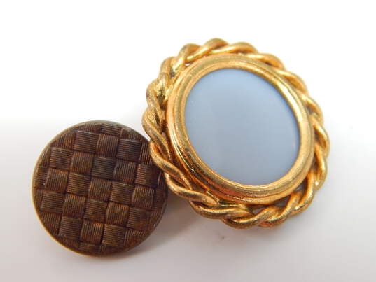 Vintage Perfectionne Paris France Chalcedony Rope Detail Cuff Links 13.5g image number 3