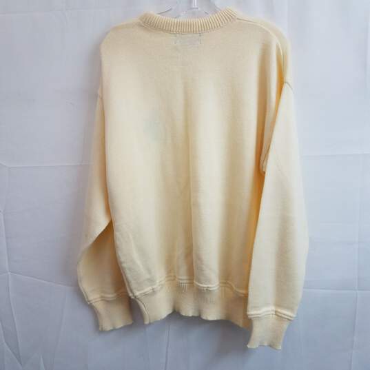Vintage cream heavy knit oversized golf sweater size L image number 2