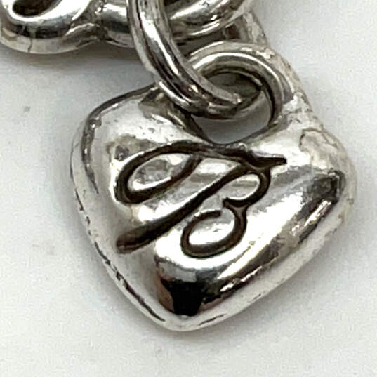 Designer Brighton Silver-Tone Chain Multicolor Enamel Hearts Charm Bracelet image number 1
