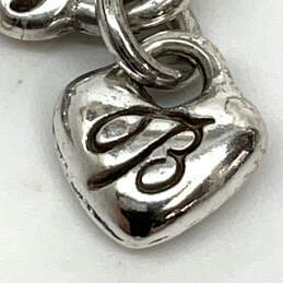 Designer Brighton Silver-Tone Chain Multicolor Enamel Hearts Charm Bracelet