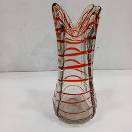 Striped Art Glass Vase Made in Mexico