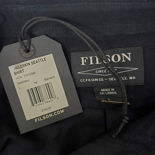 NWT Filson's MN's Dark Navy 100% Cotton Long Sleeve Shirt L image number 4