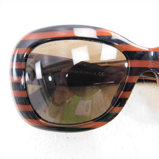 VERSACE Medusa Glitter 4317 'Brown Rule Black' 5187/73 Stripe Sunglasses with COA image number 17