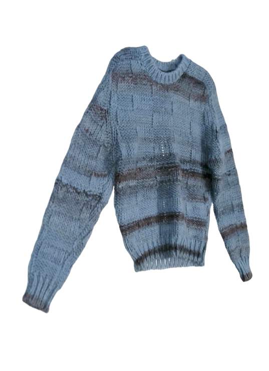 Womens Blue Long Sleeve Crew Neck Knitted Pullover Sweater Size Small image number 2