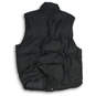 Mens Black Mock Neck Pockets Snap Front Puffer Vest Size Large image number 2