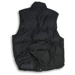 Mens Black Mock Neck Pockets Snap Front Puffer Vest Size Large alternative image