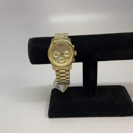 NWT Designer Michael Kors MK5055 Gold-Tone Chronograph Analog Wristwatch image number 1
